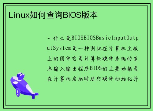 Linux如何查询BIOS版本